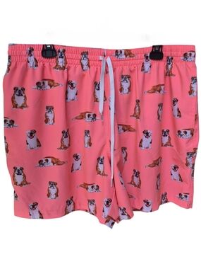 Chubbies The Prince of Prints Pink Bulldog Swim Trunks Size 2XL